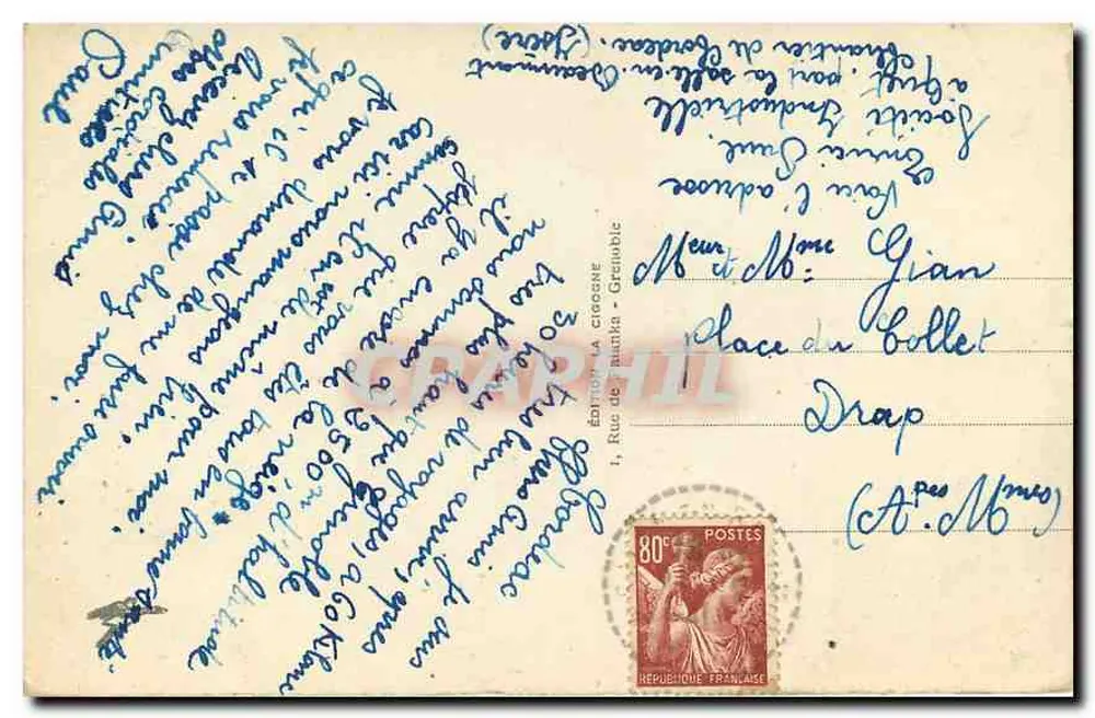 Grenoble — O Teleférico — Editor La Cigogne, n°16 - Verso
