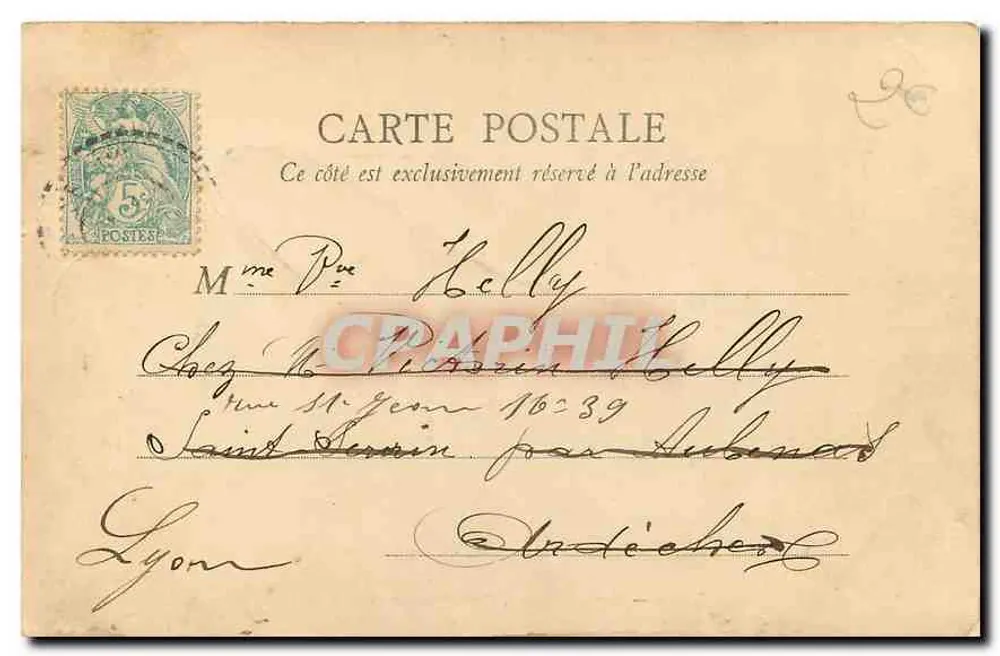 Lyon — Ponte de Tilsitt, Catedral e Colina de Fourvière — B.F., Paris - Verso