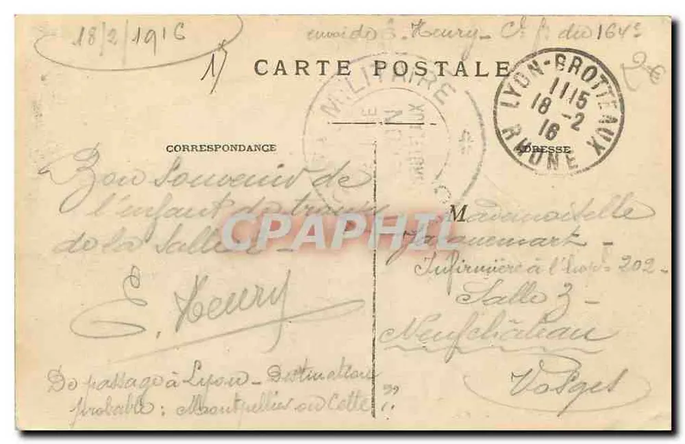 LYON — A Prefeitura — E.R. - Verso