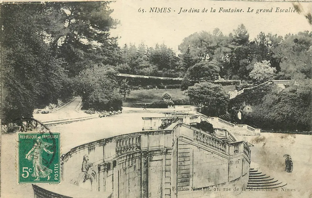 Nîmes - Gärten der Fontaine. Der Große Treppenaufgang — Edition Navechat, 21, rue de la Madeleine - Nîmes - Vorderseite