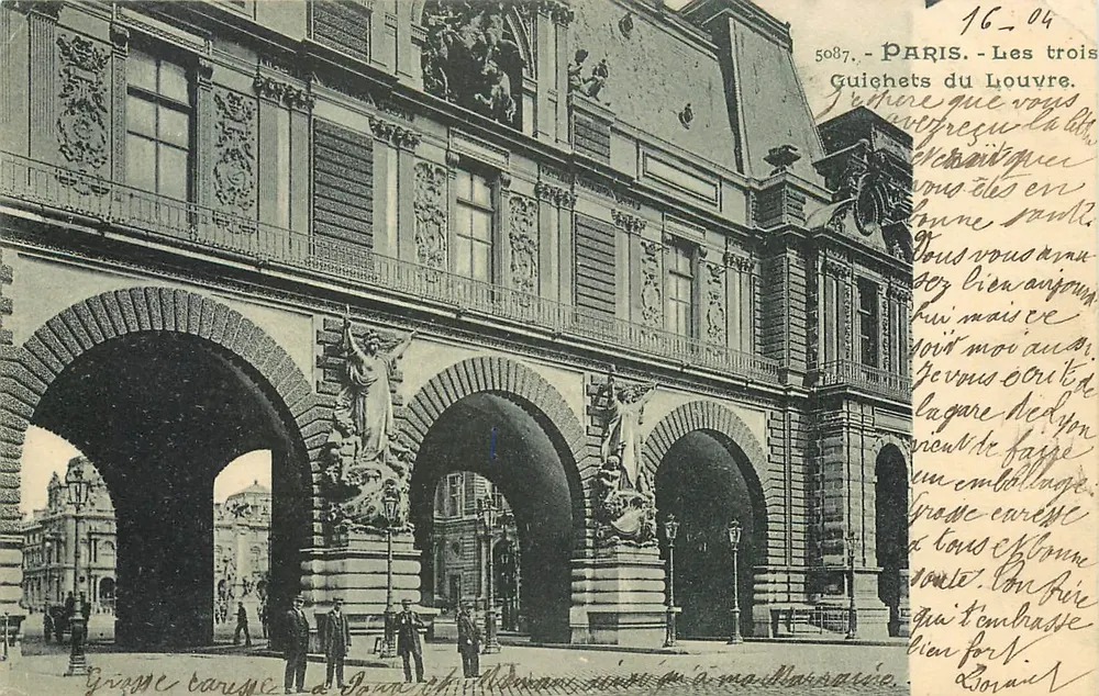 Paris - Os três guichês do Louvre — Editor: 5087 - Frente