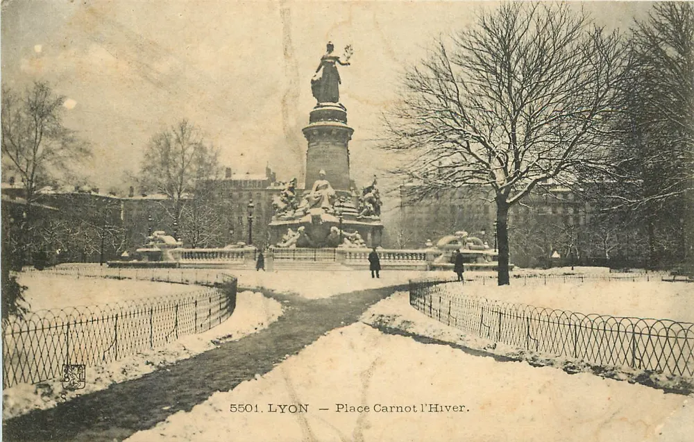 Place Carnot em Lyon — inverno — editor anônimo, n° 5501 - Frente