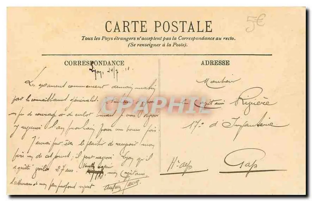 LYON — A Prefeitura — LL. — N° 55 - Verso