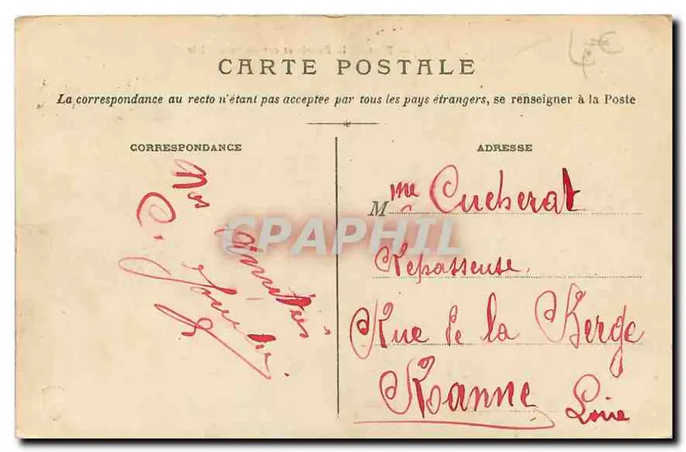 LYON — Ponte da Boucle e colina de Saint-Clair — editor anônimo, n° 5202 - Verso