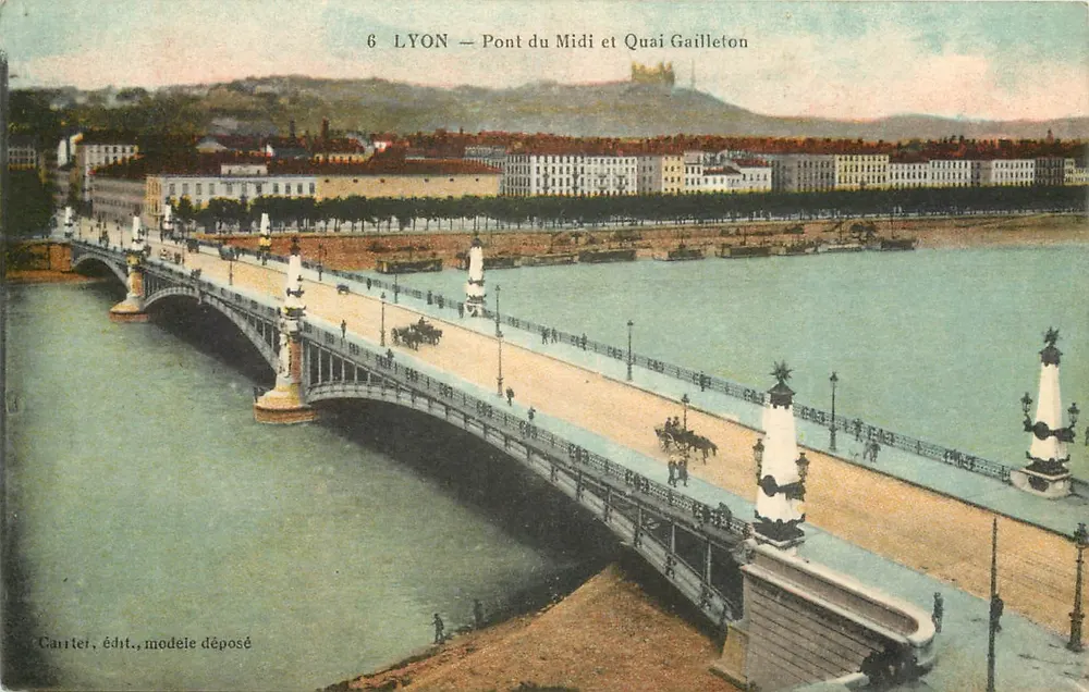 LYON — Pont du Midi et Quai Gaillleton — Carrter, édit., modèle déposé - Recto