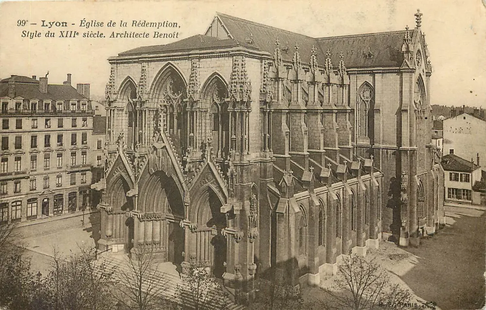 Lyon - Igreja da Redenção, Estilo do XIIIº século. Arquiteto Benoît - Frente
