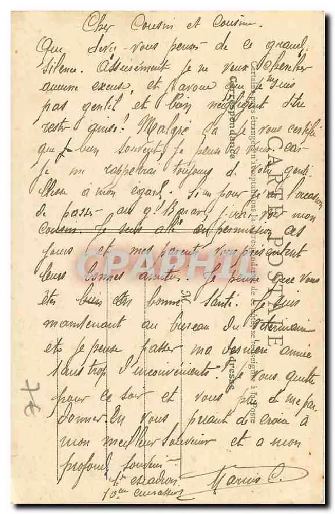 Lyon - Brasserie du Parc - Boulevard du Nord — Verlag B. F., Paris, n° 2185 - Rückseite