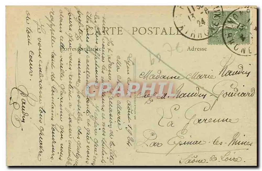 Lyon - O Ponte d'Ainay — B. F., Paris, n° 342 - Verso