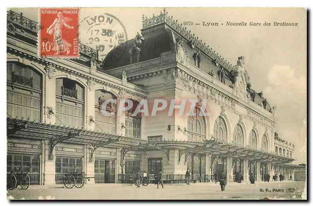 Lyon - Nouvelle Gare des Brotteaux — B. F., Paris, n° 2970 - Recto
