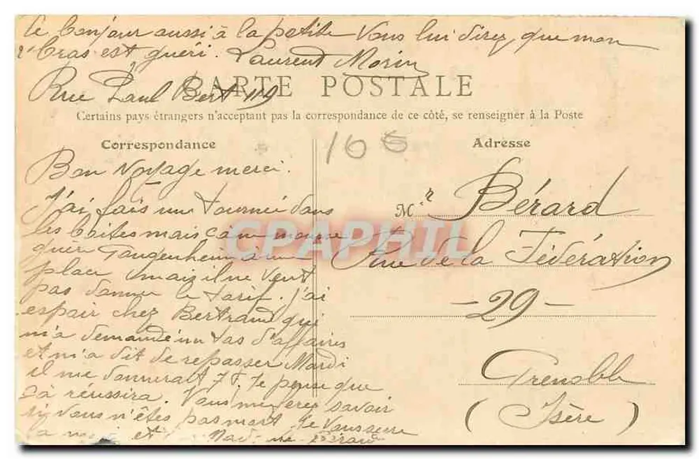 Lyon - Nouvelle Gare des Brotteaux — B. F., Paris, n° 2970 - Verso
