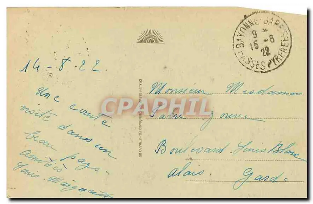 Biarritz - Un Coin de la Plage et le Basta — CPA n°54, éditeur L. C. L. - Verso