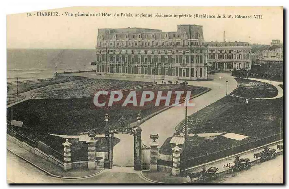 Biarritz - Allgemeiner Blick auf das Hotel du Palais, ehemalige Kaiserresidenz (Residenz Seiner Majestät Edward VII) - Vorderseite