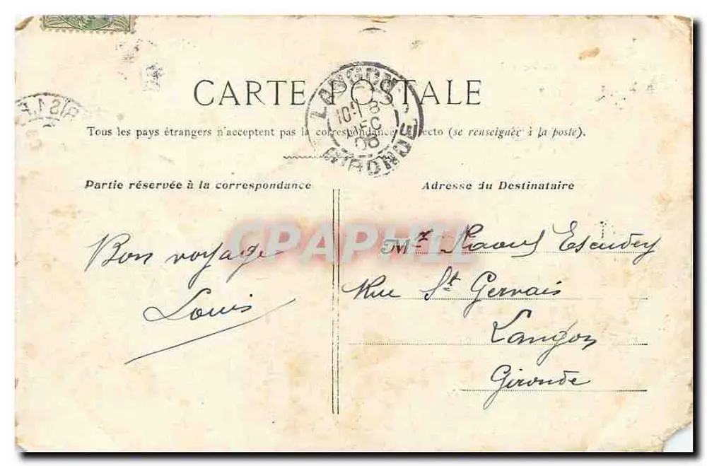 Paris - Igreja da Madeleine — vista da fachada clássica com colunatas — editor não visível - Verso