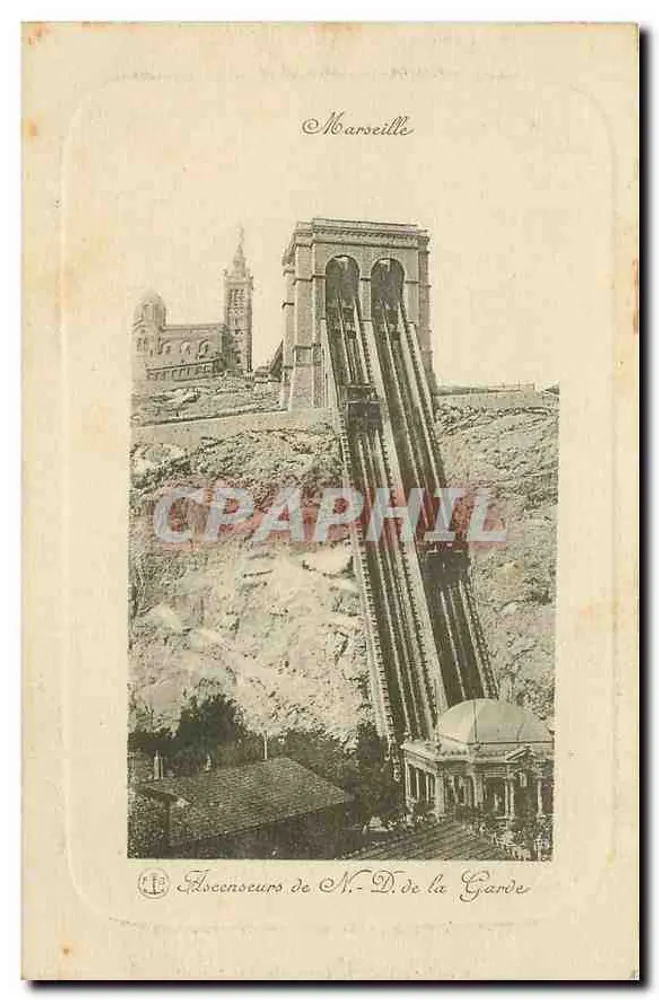 Elevadores de N.-D. de la Garde — Marselha — editor não visível - Frente