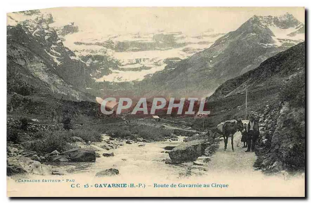 Gavarnie — Route de Gavarnie au Cirque — Carrache Éditeur - Pau - Recto
