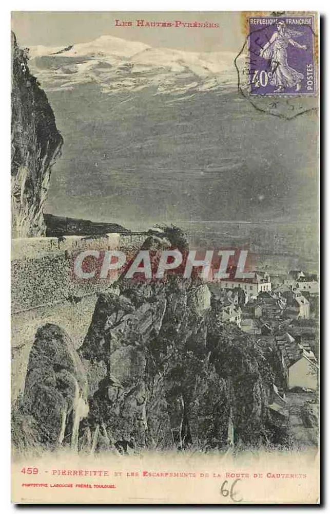 Pierrefitte et les Escarpements de la Route de Cademène — Les Hautes-Pyrénées — Phototype Laroche Frères Toulouse - Recto