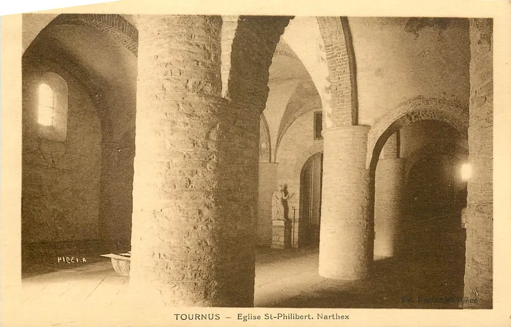Tournus — Igreja de São Filiberto, Narthex — Editor E.A. Parchet & Fils - Frente