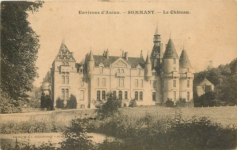 Ambiente de Autun — Sommant — O Castelo — Fototipia J. Coqueugniot - Autun - Frente