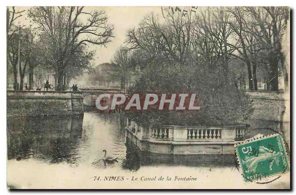 Nîmes - Le Canal de la Fontaine — éditeur non visible, n° de série 74 - Recto
