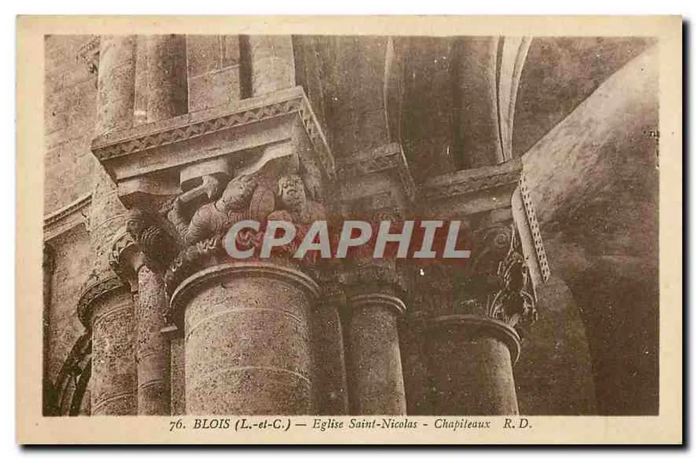 Blois (L.-et-C.) — Église Saint-Nicolas - Chapiteaux R.D. - Recto