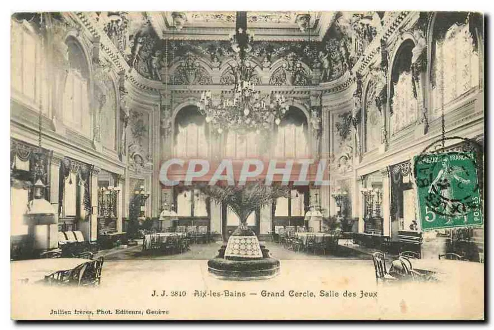 Aix-les-Bains — Grand Cercle, Salle des Jeux — Jaillien frères, Phot. Editeurs, Genève - Vorderseite