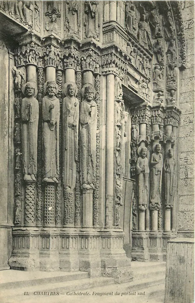 Chartrès — Cathédrale. Fragment du portail sud — Collection A.P. - Frente