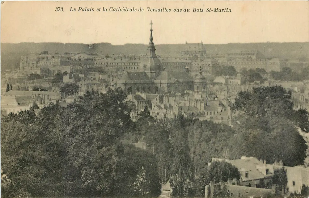 Das Schloss und die Kathedrale von Versailles vom Bois St-Martin aus gesehen — n° 373 - Vorderseite