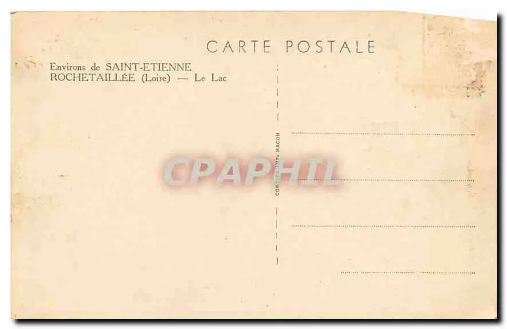 Rochetaillée (Loire) — O Lago — Editor C. Macon - Verso