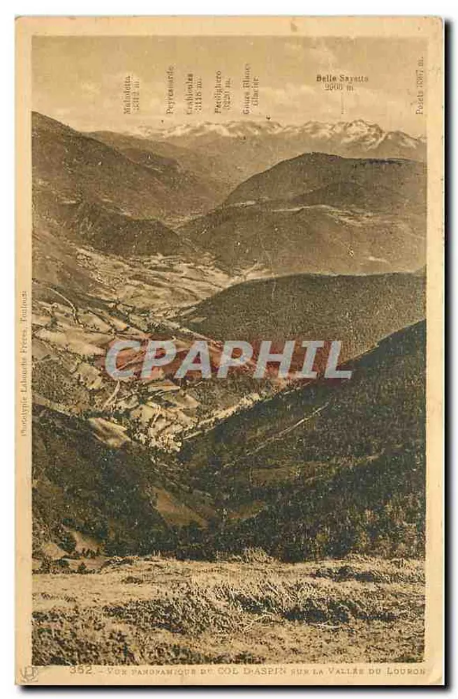 Vista panorâmica do col d'Aspin sobre a vales do Louron — Impressora Lahouze Frères, Pardines - Frente