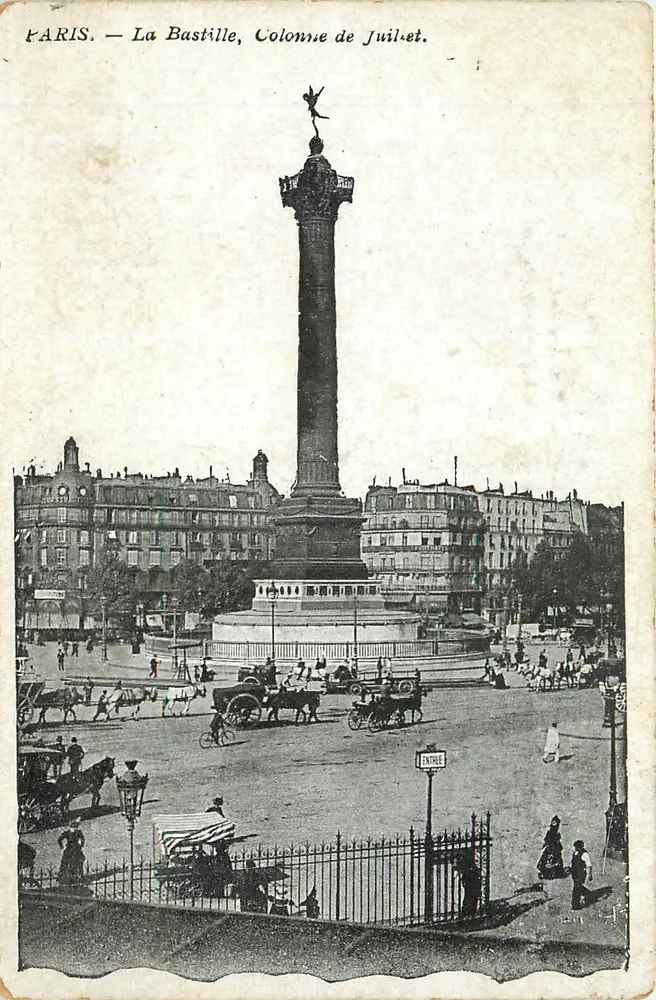 Paris — La Bastille, Colonne de Juillet — Éditeur non identifié, n° de série non visible - Recto