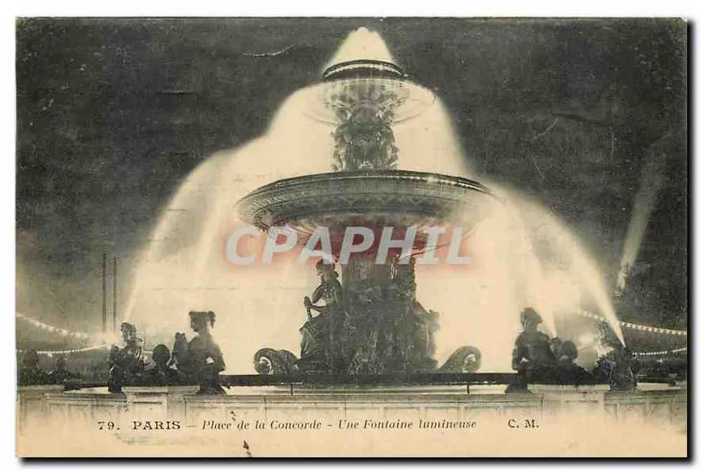 Paris — Place de la Concorde — Une Fontaine lumineuse — C.M. n°79 - Recto