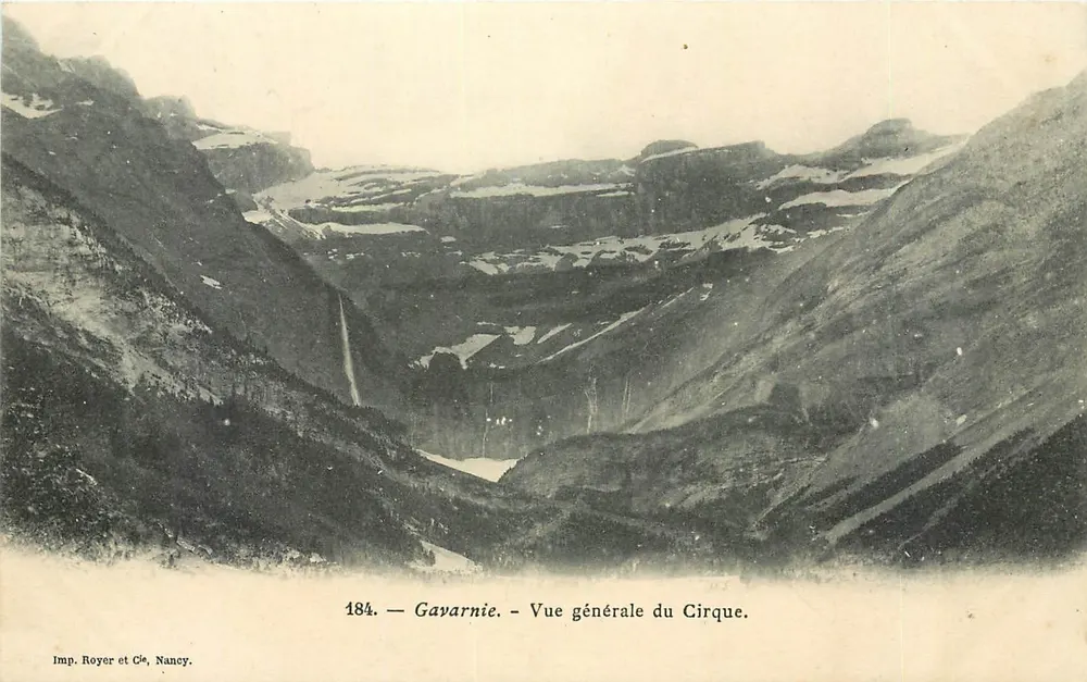 Gayarnie — Vista geral do Cirque — Imp. Royer et Cie, Nancy, n° 184 - Frente