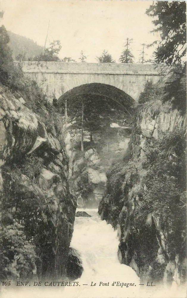 Env. de Cauterets — O Ponte da Espanha — LL. — N° 105 - Frente