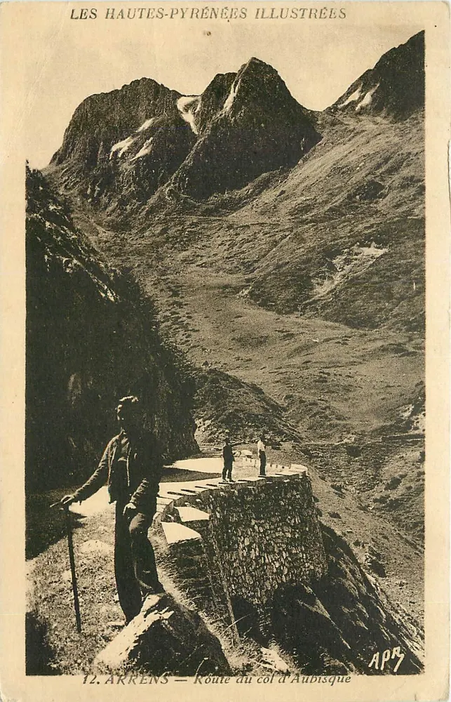 As Hautes-Pyrénées — Estrada do col d'Aubisque — Edição Treguier, n°12 - Frente