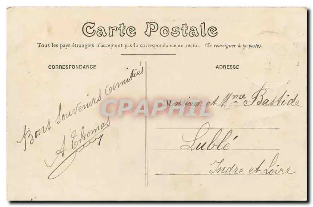 Bourges — Fachaça Sul do Palácio Jacques-Cœur — J. FOUCHIER, Impressora Regional - Verso