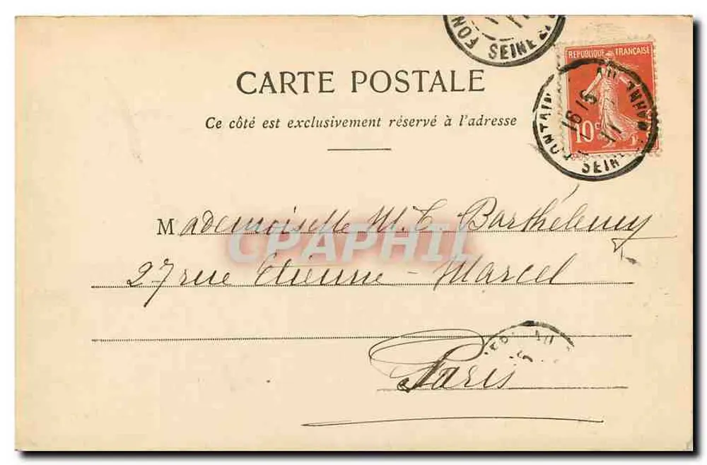 Schloss Fontainebleau - Ovaler Innenhof - Pavillon Saint-Louis — Verlag Thibault, Fontainebleau, Nr. 34 - Rückseite