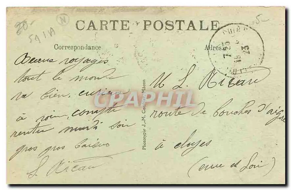 Reims - Faubourg Cérès — vista dos danos após os combates — editor J.-M. Cailler-Maçon, n°11 - Verso