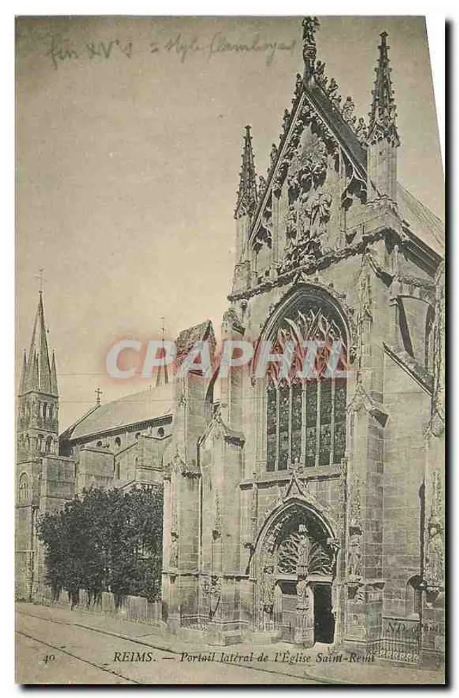 Reims — Portail latéral de l'Église Saint-Remi — C.P.A. n°40 - Recto