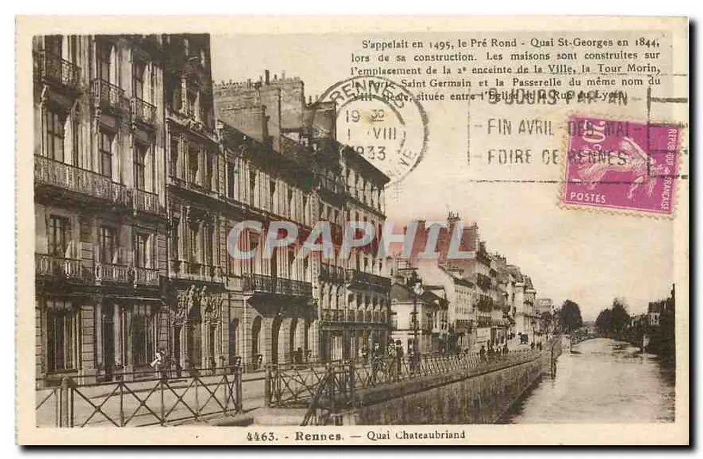 Rennes — Quai Chateaubriand — Editor: Laurent-Niel, n° 4463 - Frente