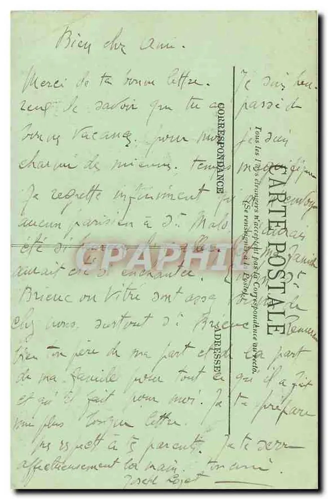 Dinard — La Plage du Prieuré prise de la Vicomté — LL. - Verso