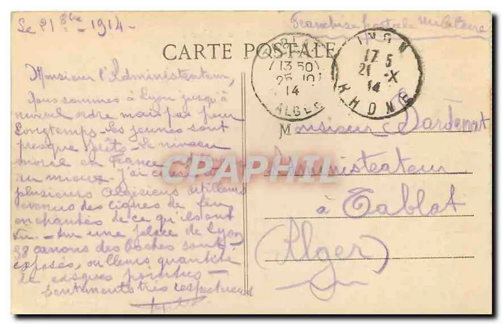 LYON — Zbieżność Rony i Saôny — wydawca LYON, nr 5042 - Rewers