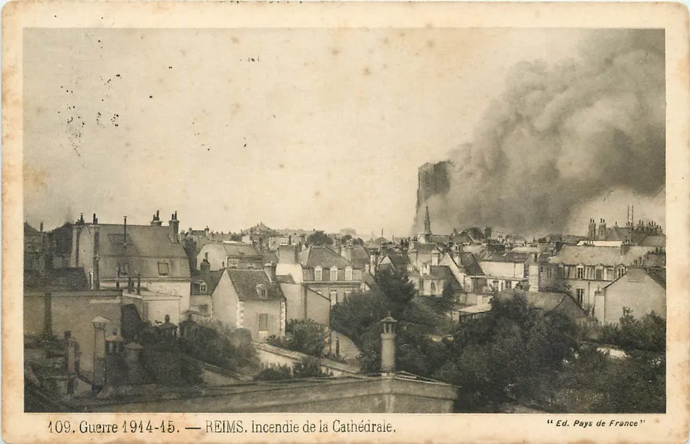 Reims — Brand der Kathedrale — Ed. Pays de France, n° 109 - Vorderseite
