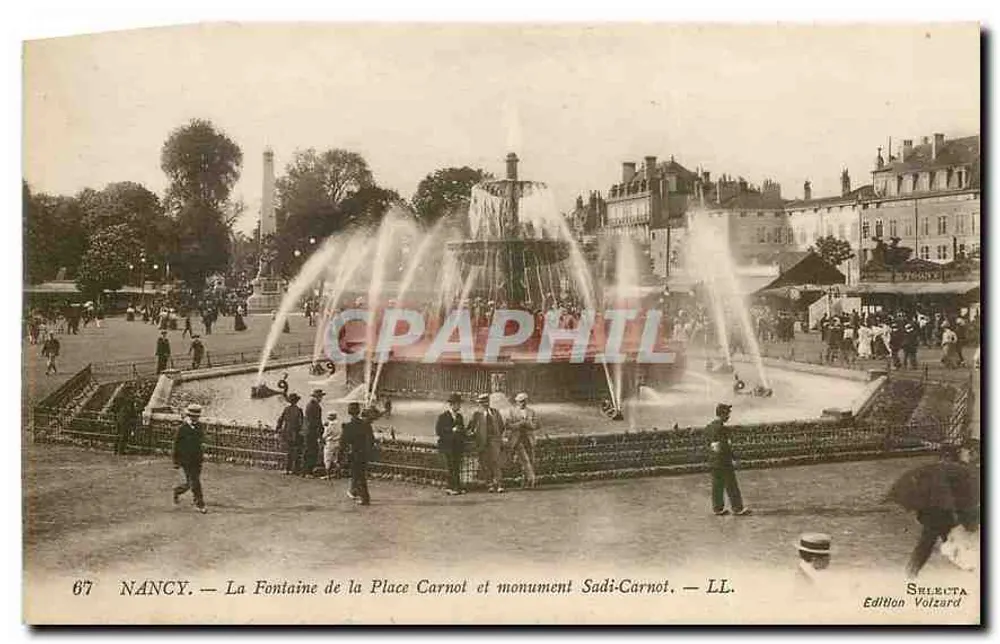 Nancy — La Fontaine de la Place Carnot und Denkmal Sadi-Carnot — Edition Volzard - Vorderseite