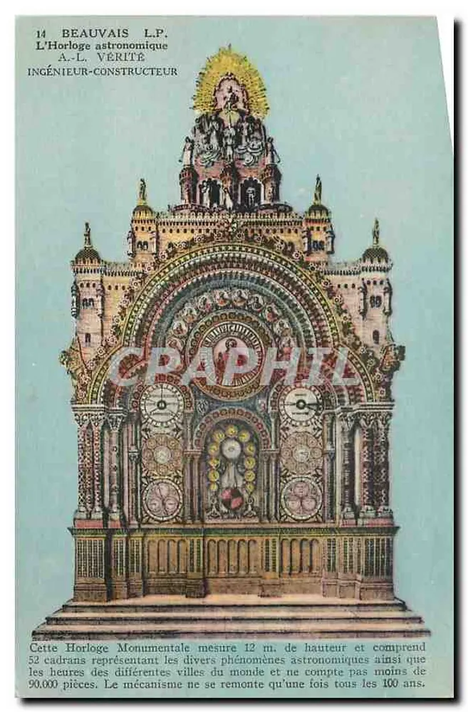 L'Horloge astronomique de Beauvais — A.L. Vérité, ingénieur-constructeur — Édit. Prévéot, Beauvais (Oise) - Frente