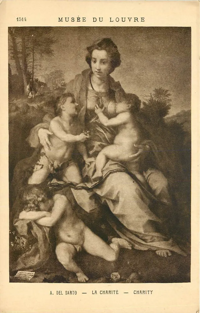 Museu do Louvre — A. Del Sarto — A Caridade — 1514 - Frente