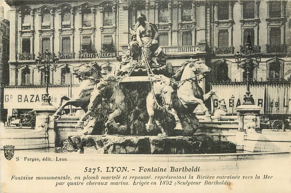 LYON - Fontaine Bartholdi - S Farges, wyd. Lyon, nr 5275 - Awers