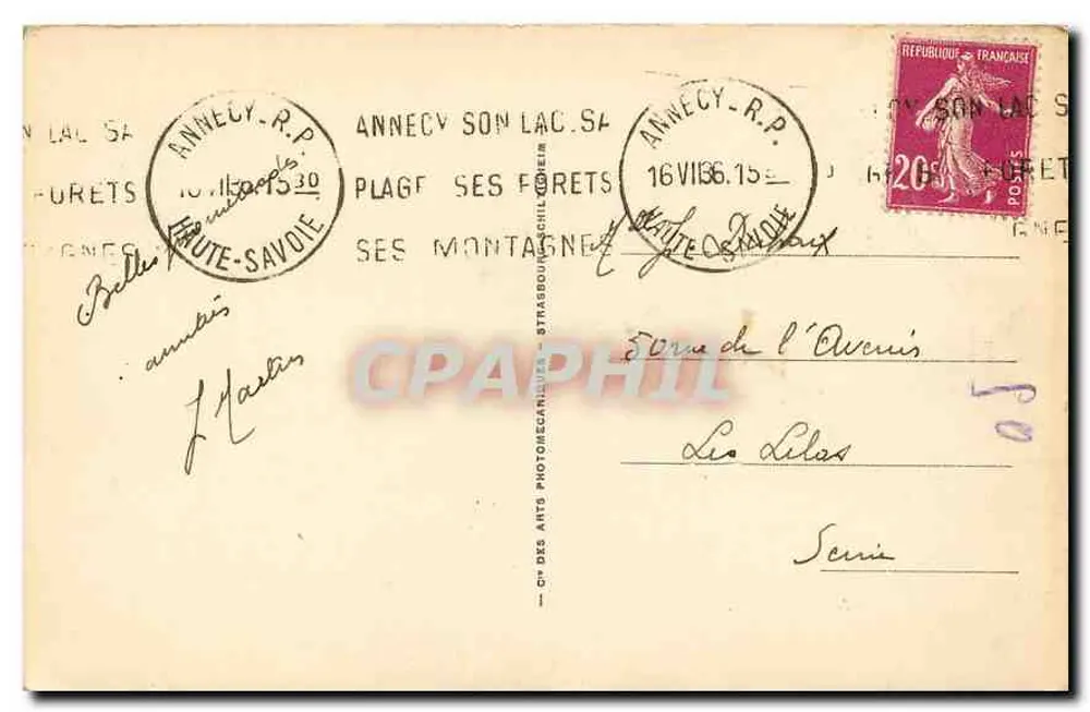 Annecy — As Velhas Prisões — LL. — n°43 - Verso