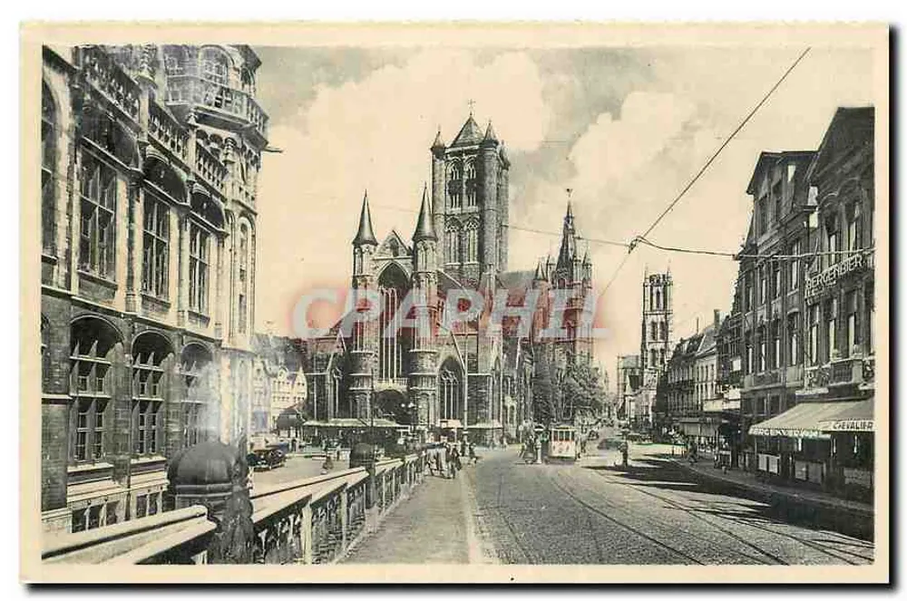 Gand - Iglesia de San Nicolás en Belfort — Ern. Thill, Bruselas - Anverso