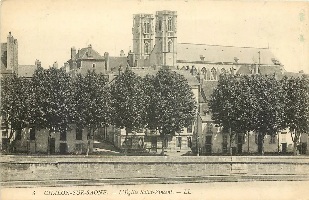 Chalon-sur-Saône — View of Saint-Vincent Church — LL. n°4 - Front