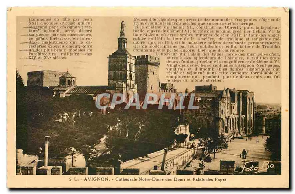 Avignon - Kathedrale Notre-Dame des Doms und Palast der Päpste - Vorderseite